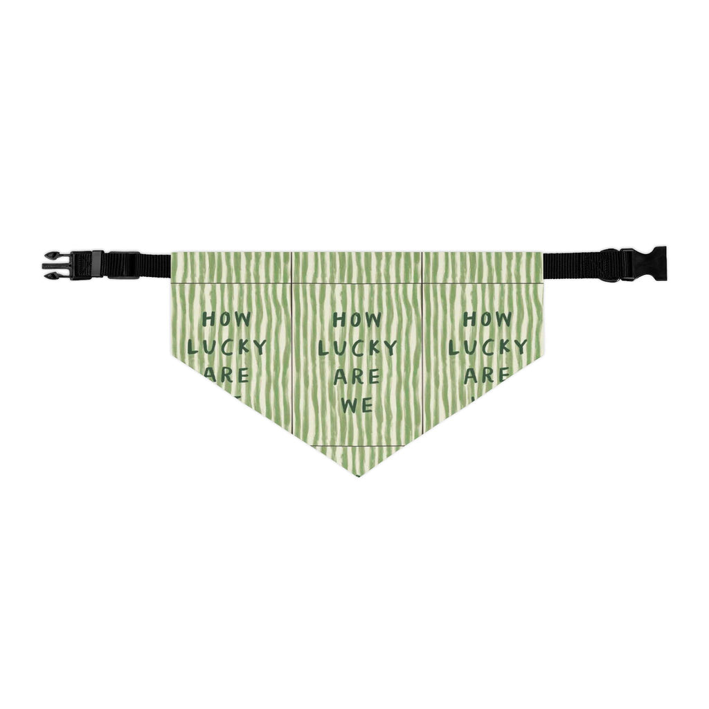 Lucky Stripe Pet Bandana Collar (For Dogs and Cats), Green