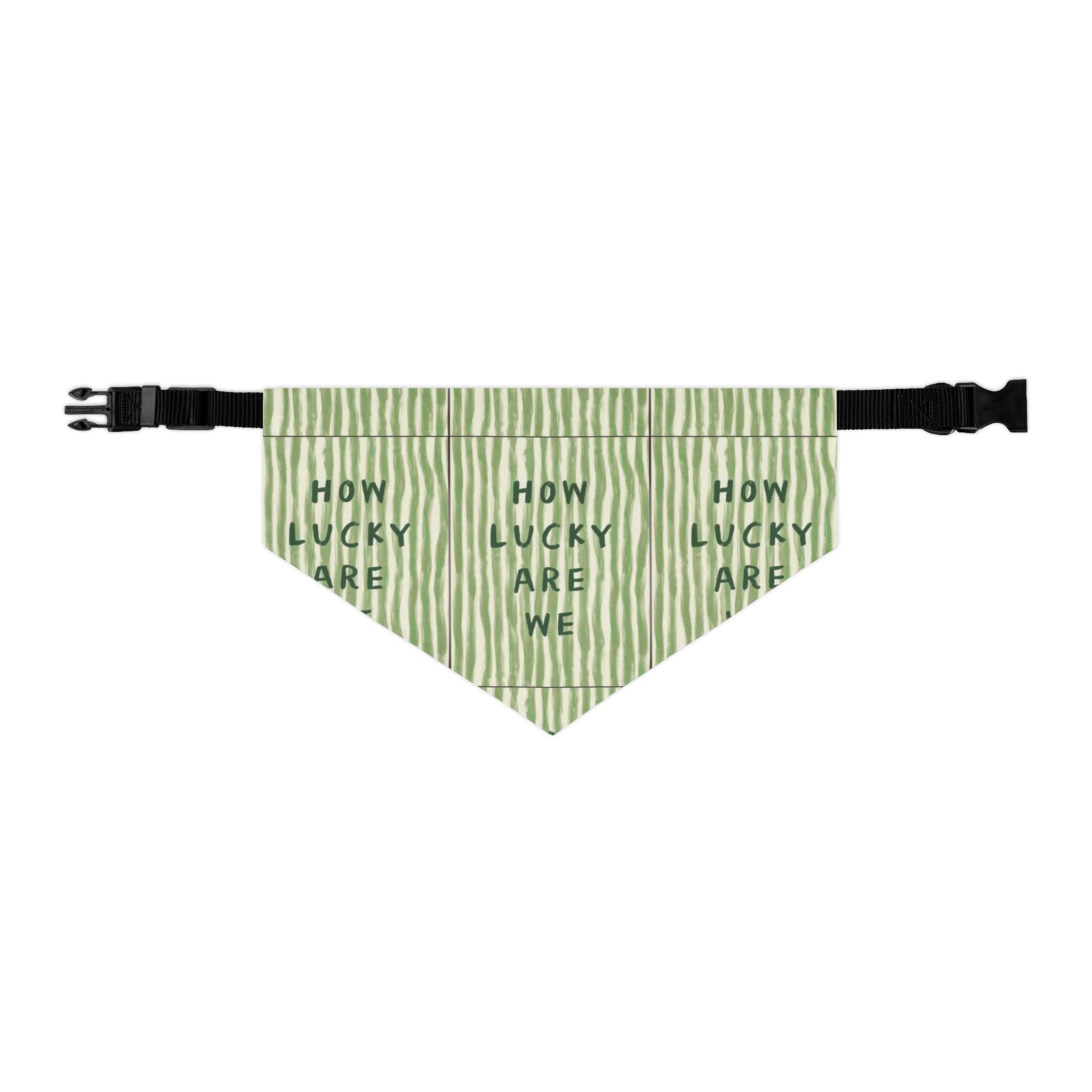 Lucky Stripe Pet Bandana Collar (For Dogs and Cats), Green
